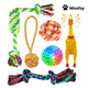 Woofsy Dog & Puppy Toy Set – Chew, Teething, Rope and Tug Toys for Small to Medium Dogs (Washable Cotton, Pack of 6) 🐾