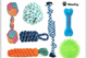 Woofsy Dog & Puppy Toy Set – Chew, Teething, Rope and Tug Toys for Small to Medium Dogs (Washable Cotton, Pack of 6) 🐾