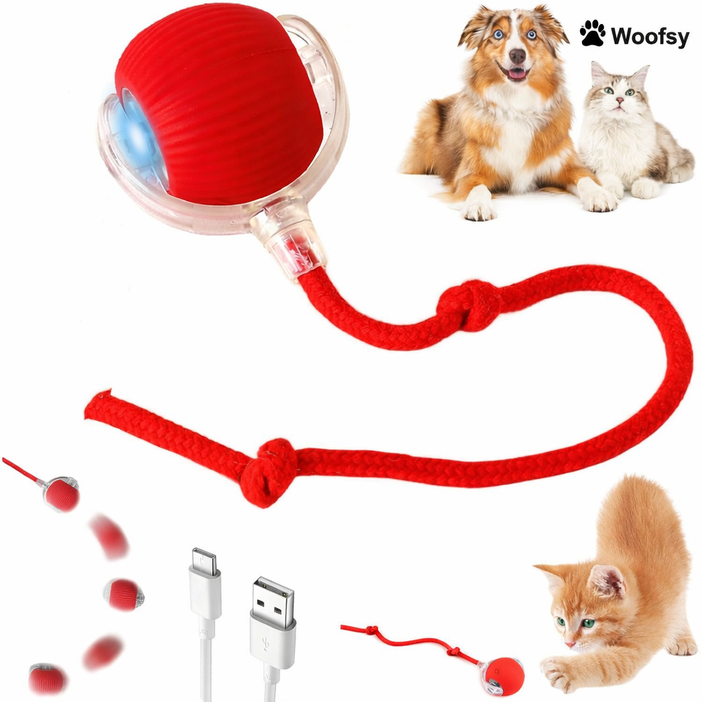 Woofsy Rolling Toy – Interactive Electric 360° Smart Automatic Rolling Pet Ball for Cats & Dogs 🐾