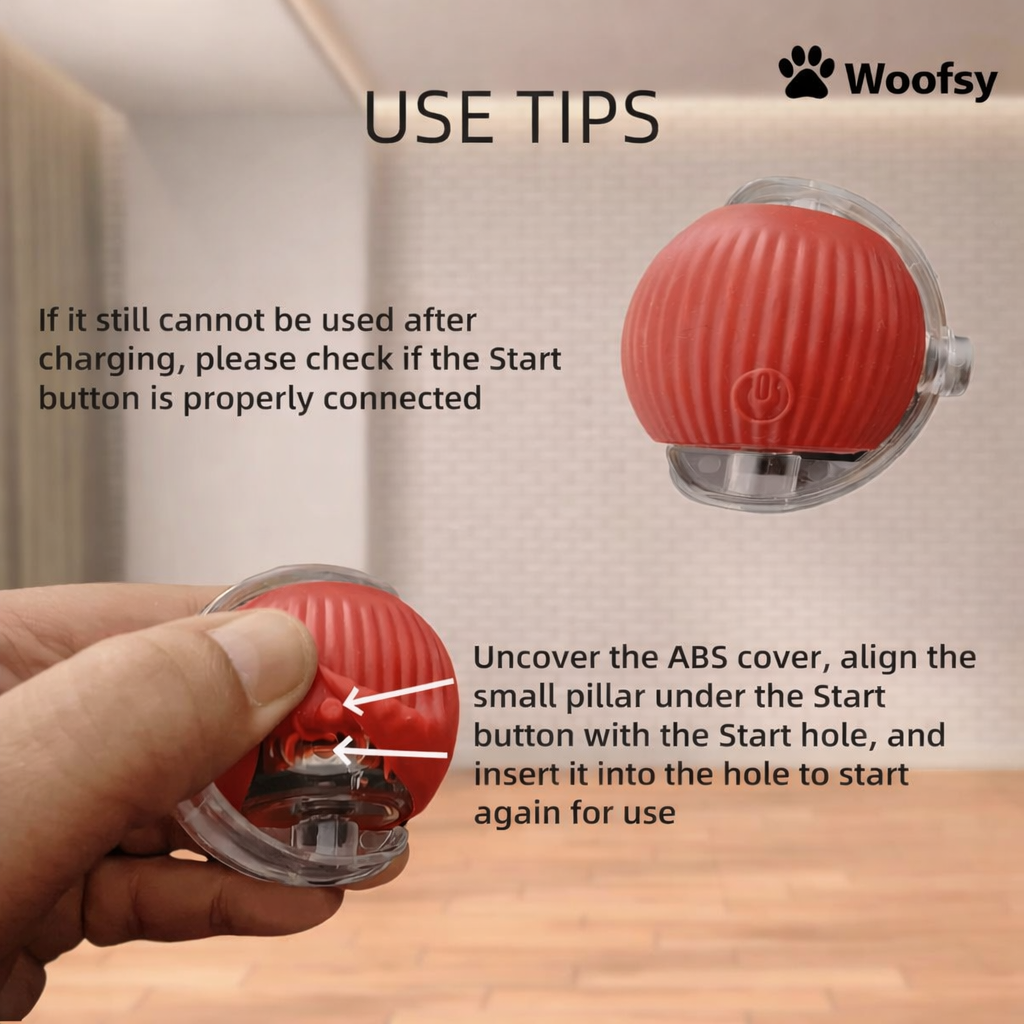 Woofsy Rolling Toy – Interactive Electric 360° Smart Automatic Rolling Pet Ball for Cats & Dogs 🐾