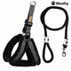 Woofsy Adjustable Nylon Dog Harness & Braided Leash Rope Set for Small Dogs (Chest Size 23–28 inch)