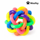 Woofsy Rubber Wire Ball Dog Toy with Bell – Interactive Chew Toy for Puppies & Small Dogs 🐾
