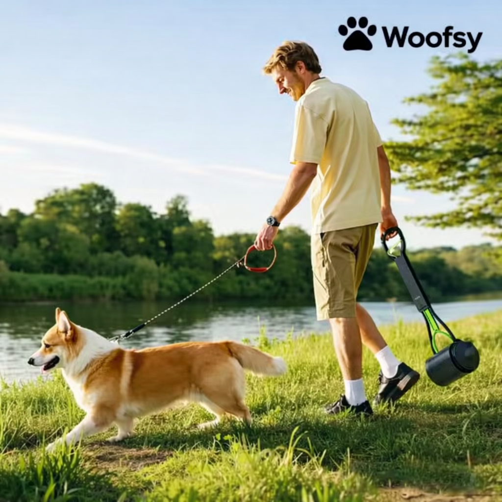 Woofsy Foldable Pooper Scooper for Dogs – Ergonomic Long Handle Waste Picker