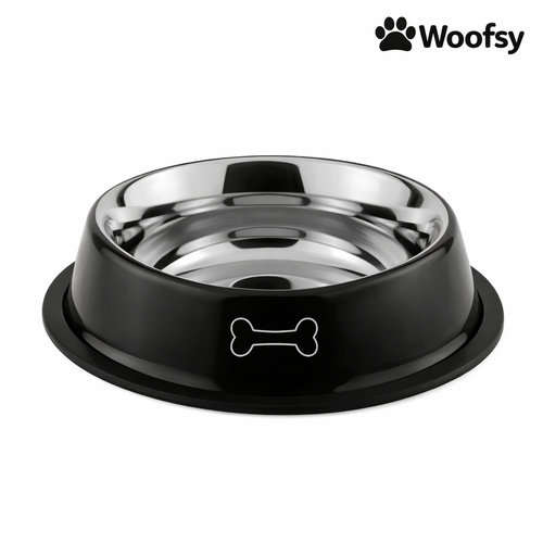 Woofsy Anti-Skid Stainless Steel Pet Bowl – Food & Water Bowl for Dogs & Cats 🐾